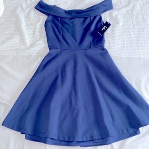 Lulus Denim Blue Off The Shoulder Dress